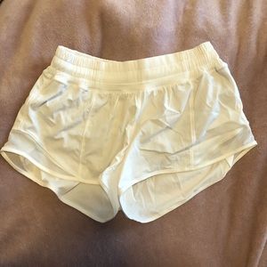 White Lululemon hotty hot shorts